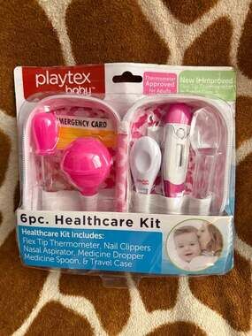 Playtex Baby 6-Piece Healthcare Kit with Digital Thermometer and Travel Case - P